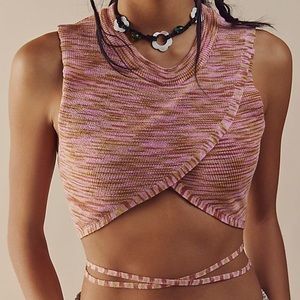 Free people Miami nights cropped knit tank top